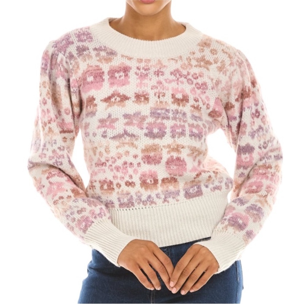 LOVESHACKFANCY Kirsten Pullover Sweater in Stardust Fantasy size XS